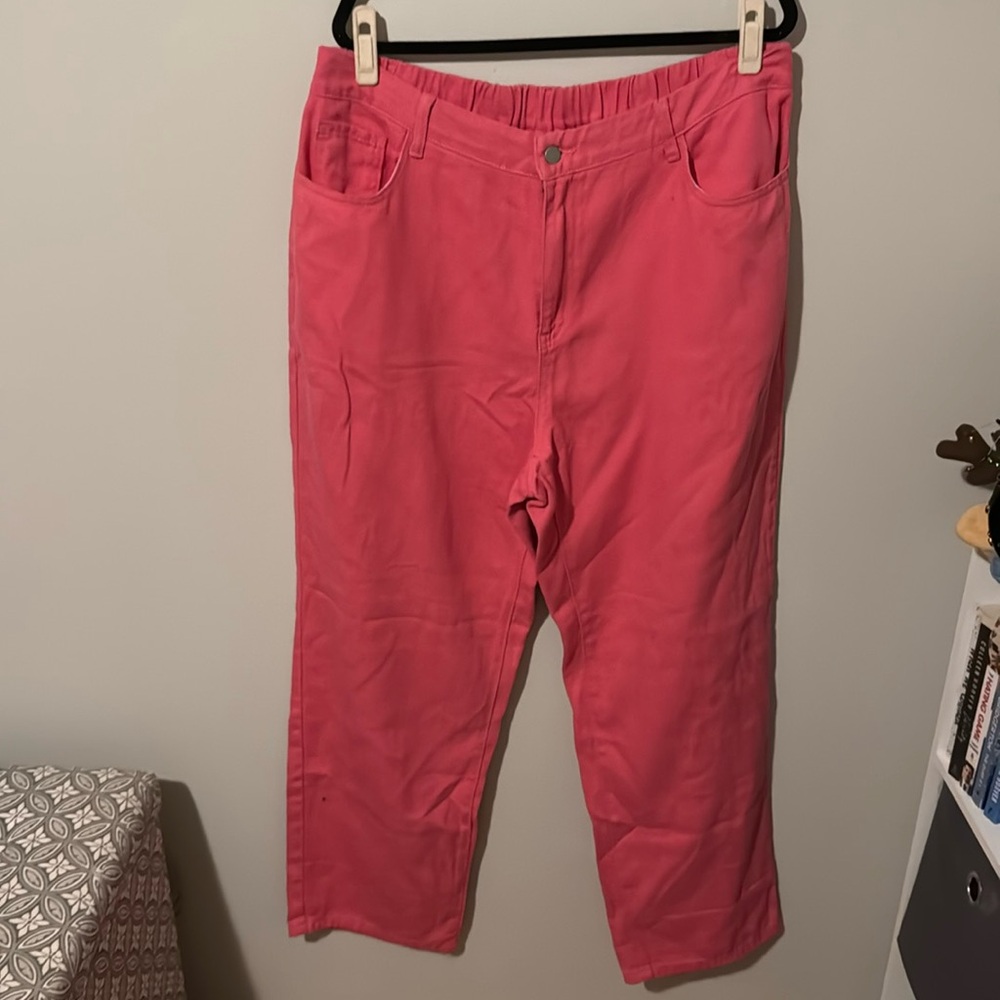 Hot Pink Baggy Jeans